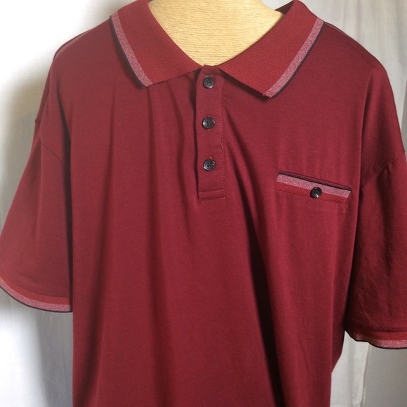 Scott James Burgundy collared Polo shirt NWT - Picture 2 of 11